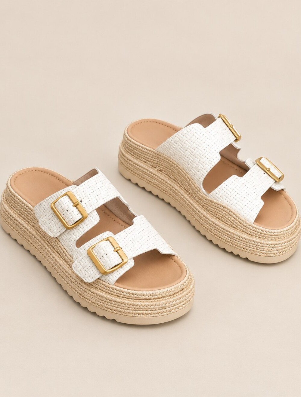 Browns White Woven Platform Espadrille Sandals – Size 7
